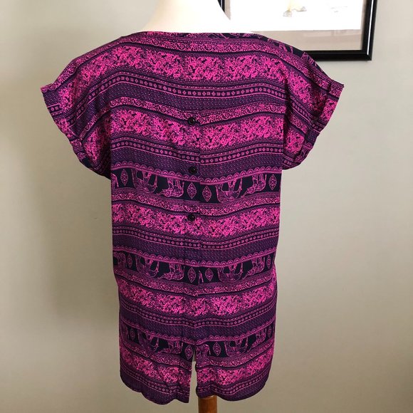 Pink Rose Polyester Elephant Top size L - Picture 3 of 6